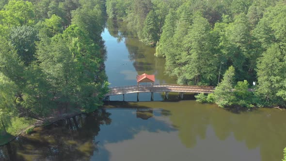 Old Wooden Bridge Aerial alt