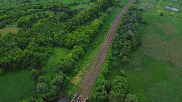 Aerial View Railway Tracks In Nature alt