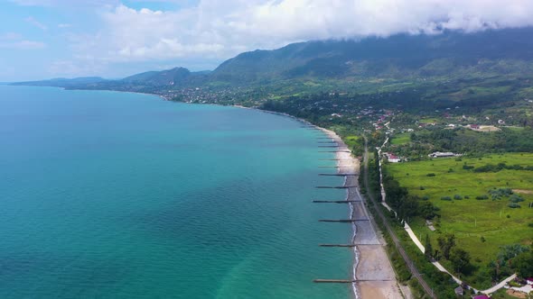 The Black Sea Coast From the Height of the Flight alt