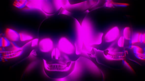 Pink glowing jelly skulls