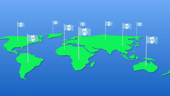 Guatemala Flag Wavy Animated On Earth Map alt