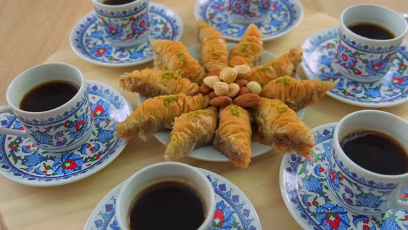 Turkish Coffee and Baklava on the Table alt