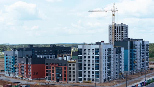 Construction of a Residential Complex in the City, Time Lapse