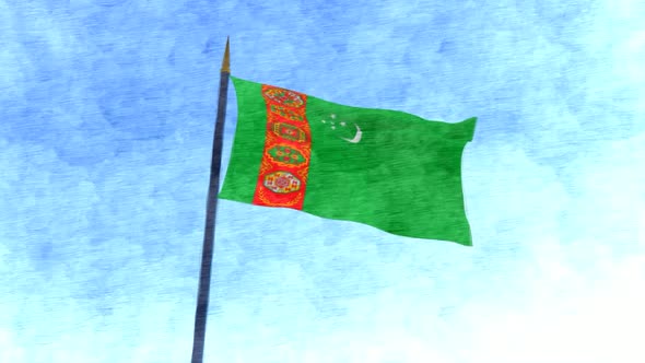 Turkmenistan Flag Stop Motion