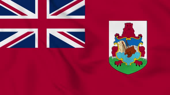 Bermuda flag seamless closeup waving animation. Vd 1995