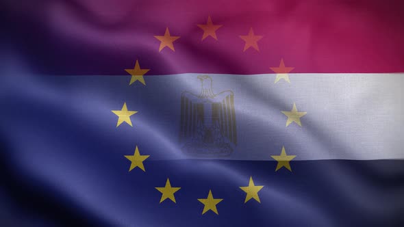 EU Egypt Flag Loop Background 4K
