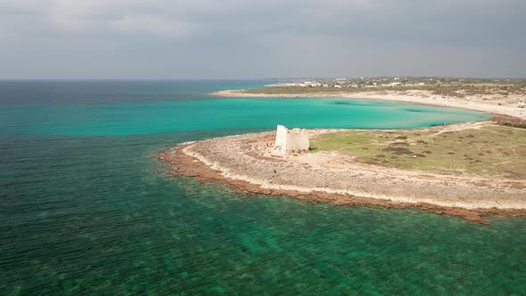 Medieval tower on the sea, Puglia