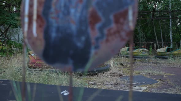 Abandoned Autodrome in Pripyat in Chernobyl Zone alt