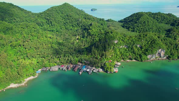 Fishing village at Ban Ao Kram. Tropical sea at Chumphon, Thailand alt
