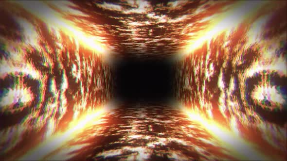 Infinite Neon Orange Tunnel Background Loop alt