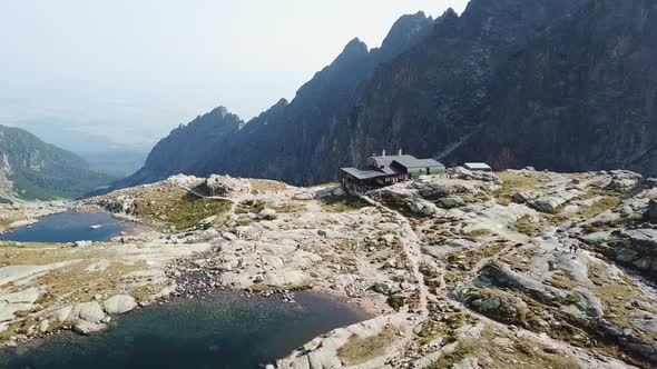 A view of the Teryho chata recreational zone in the High Tatras National Park in Slovakia alt