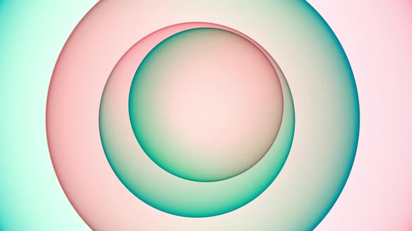 Abstract Minimalist Graphic Rose and Green Gradient Light Rings Circle Showcase Template Background