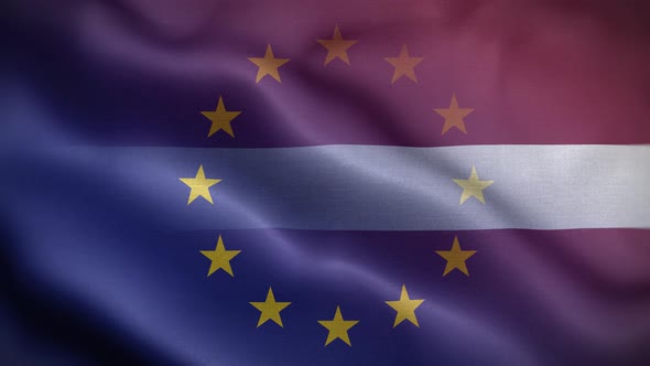 EU Latvia Flag Loop Background 4K