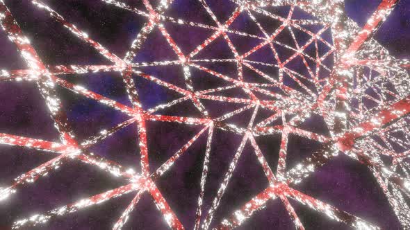 Traveling through space abstract seamless tunnel of white-red color. Space web or time vortex alt