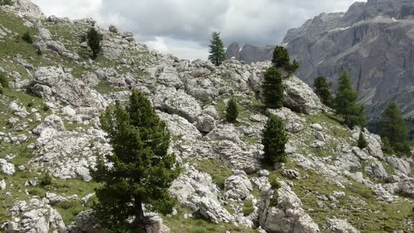The Dolomites Mountains at Sella Pass Italy