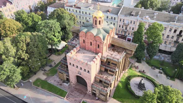 Architecture of Kyiv, Ukraine : Golden Gate. Aerial View alt