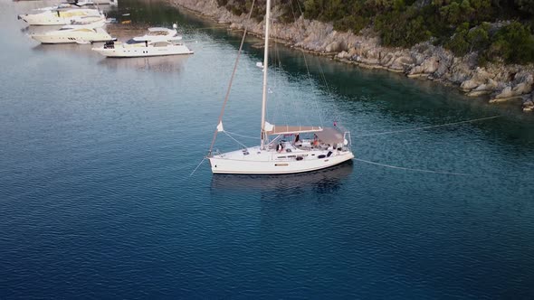 Flight Out From the Yacht at Anchor