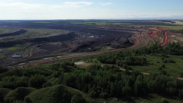 Aerial view. Coal mine