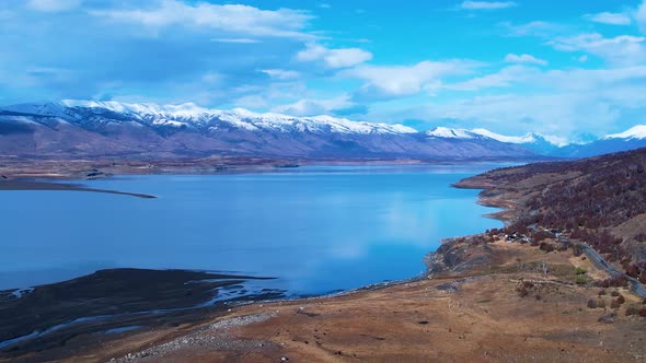 Patagonia landscape. Famous city of El Calafate at Patagonia Argentina alt