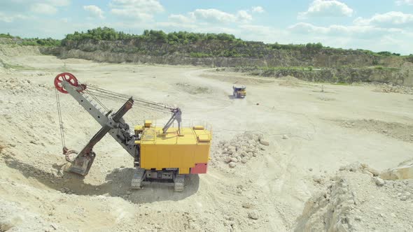 High angle of vehicles on a construction site alt