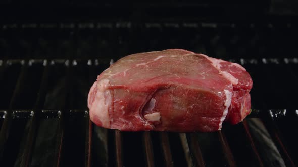 Grill With Uncooked Beef Filet Mignon Steak 18