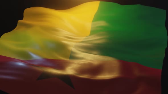 Guinea Bissau Flag Low Angle View