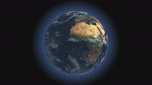 The planet earth rotates on a transparent background.