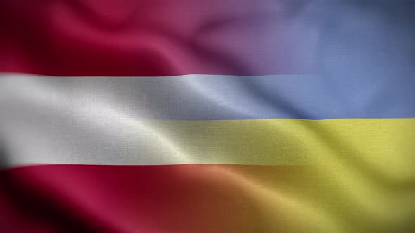 Ukraine Austria Flag Loop Background 4K