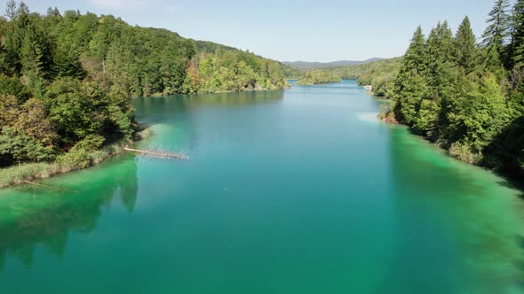 Aerial View of the Plitvice Lakes in the National Park of Croatia Clean Nature alt