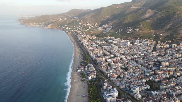 Aerial View Alanya Turkey  Resort Town Seashore alt