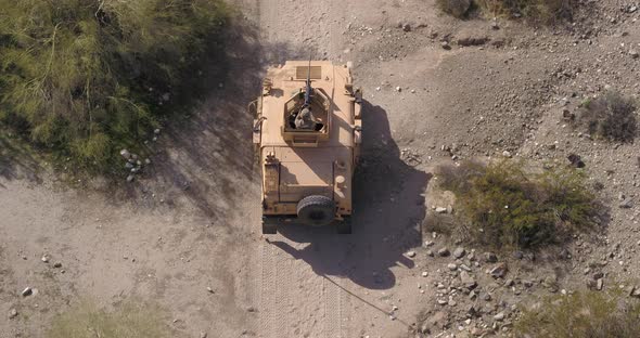 Military Humvee Overhead