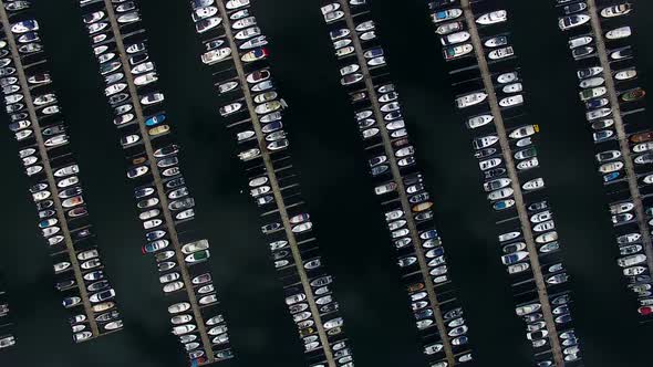 Aerial view of boats in the marina of Stavanger, summertime alt