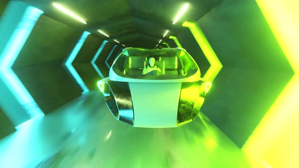 Flying a Robot Behind the Wheel of a Futuristic Car alt