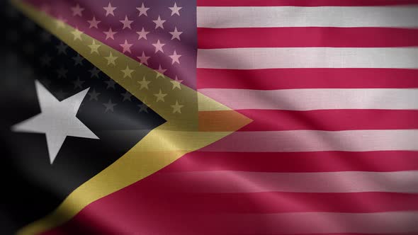 USA East Timor Flag Loop Background 4K