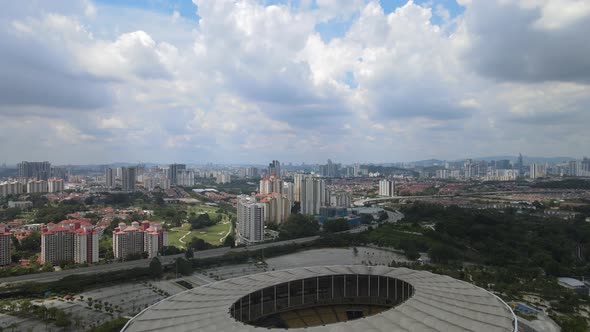 Aerial view of Kuala Lumpur City Centre and National Stadium