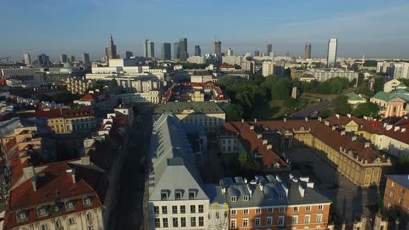 Aerial view of the Old Town of Warsaw alt