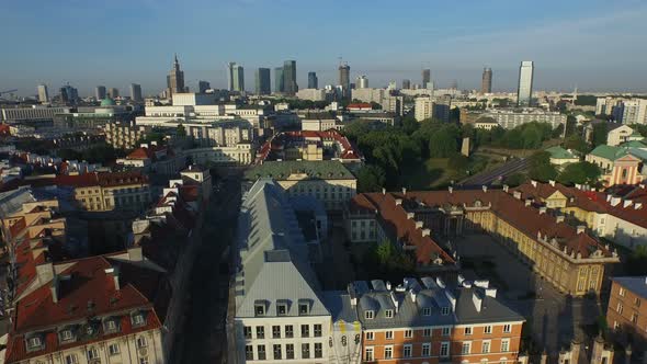 Aerial view of the Old Town of Warsaw