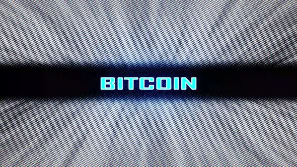 Bitcoin Neon Shining Text with Dots