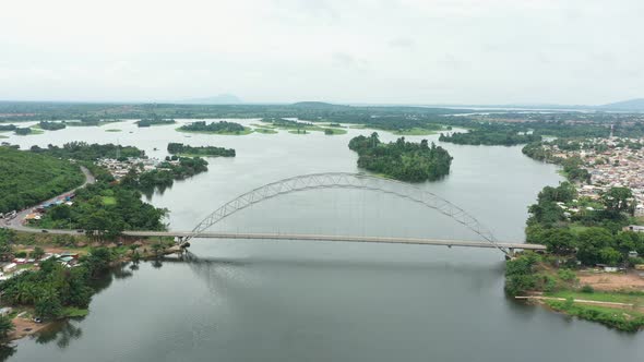 Adomi Bridge crossing in Ghana, Africa alt