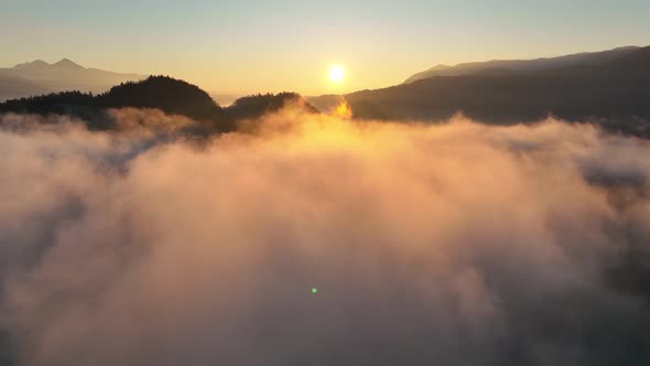Lake Bled on a misty autumn morning alt