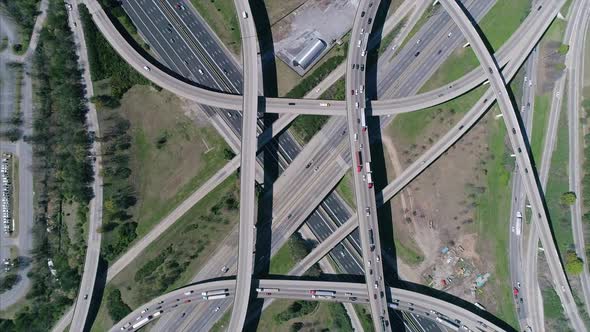 Aerial Top View of Spaghetti Junction Freeways in Atlanta alt