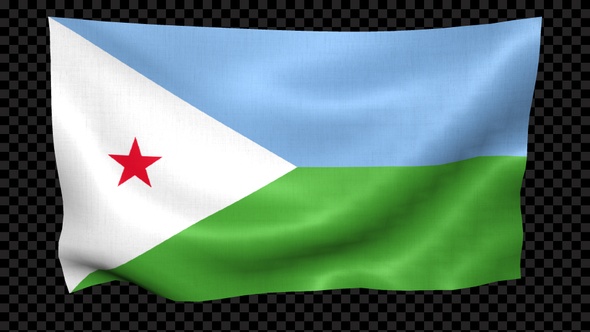 Djibouti Flag Waving Looped alt