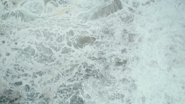White Water Of Crashing Waves From Above