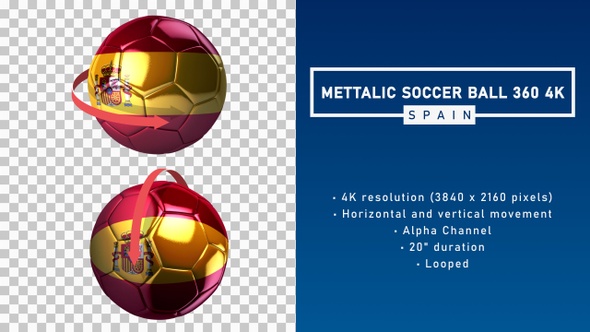 Metallic Soccer Ball 360º 4K - Spain