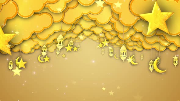 Ramadan Clouds Stars and Lanterns