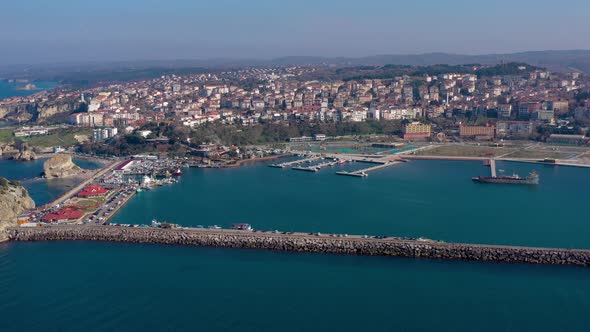 Drone view of beautiful seamless never ending footage while turquiose sea waves 8 alt