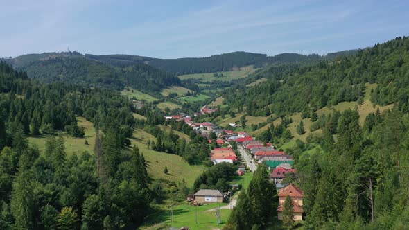 Aerial view of the village of Uhorna in Slovakia alt