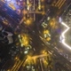 Complex Road Intersection in Shanghai, China at Night. Aerial Vertical Top-Down View - VideoHive Item for Sale