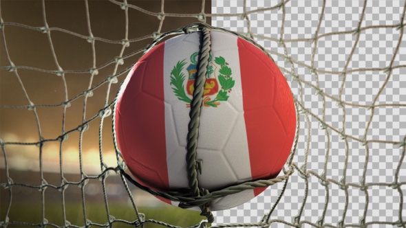 Soccer Ball Scoring Goal Night Frontal - Peru