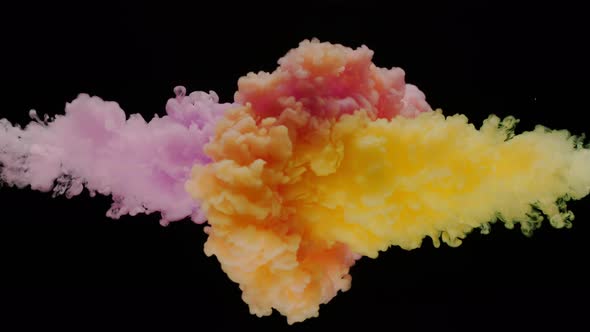 Super Slowmotion Shot of Color Inks in Water. Shot with High Speed Camera at . alt